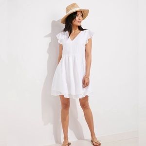 Vineyard Vines Linen Pintuck Dress in White Cap NWT